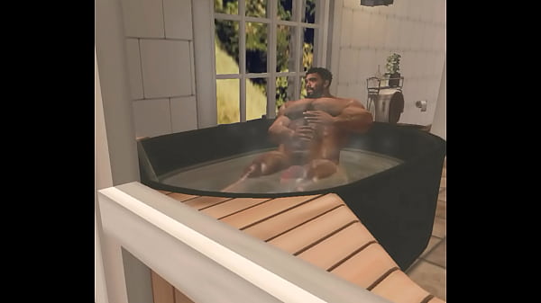 Image drone catches handsome hunk cam heyward in bathroom jerking
