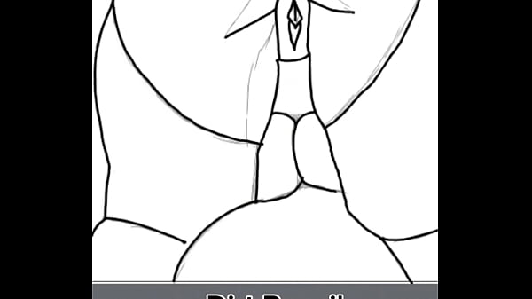 Image Drawing black big booty in doggy style position