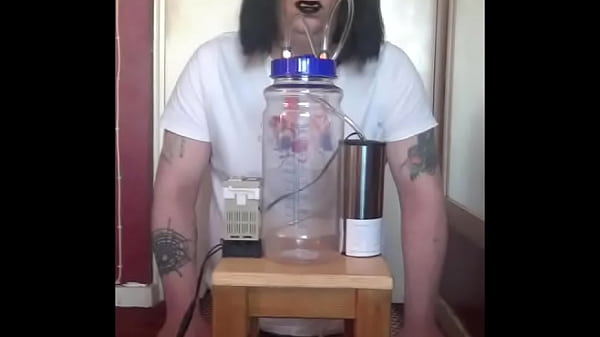 Image bisexual crossdresser with his portable cow milking machine part 2