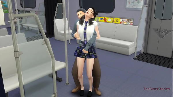 Image An old stranger gropes a young Asian girl student in an Asian subway