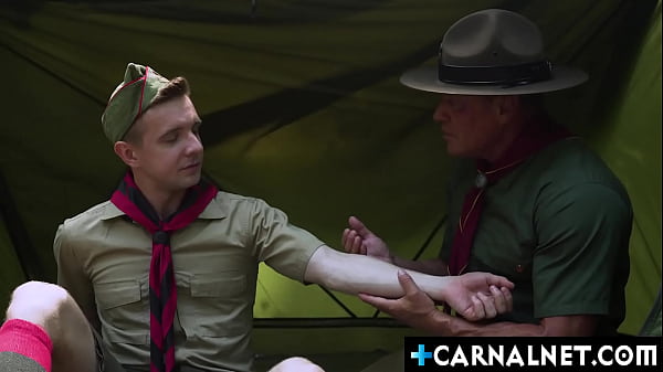 Image Scoumaster Tyler Saint and scout Serg Shepard having a steamy outdoor fuck sesh inside the tent