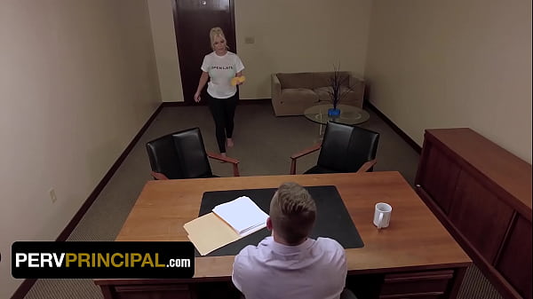 Image Stepmom Is On The Phone With Stepson While She Is Riding His Principal&rsquo_s Dick On The Guy&rsquo_s Chair