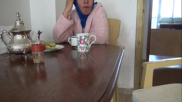 Image Arab milf gets drinks cumshot from horny masturbating stepson
