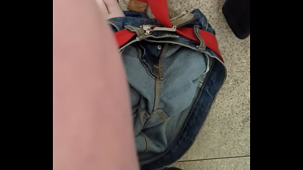 Image Getting naked and masturbating in public toilet