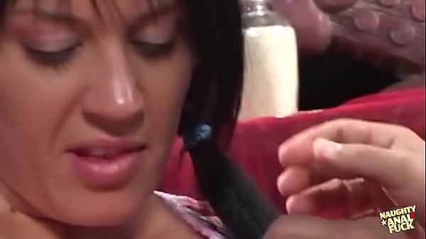 Image A short conversation with this brunette and her fucker lead to some major anal fucking