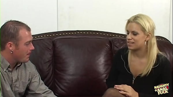 Image This blonde does her best to take an anal pounding and slurp her guys cum