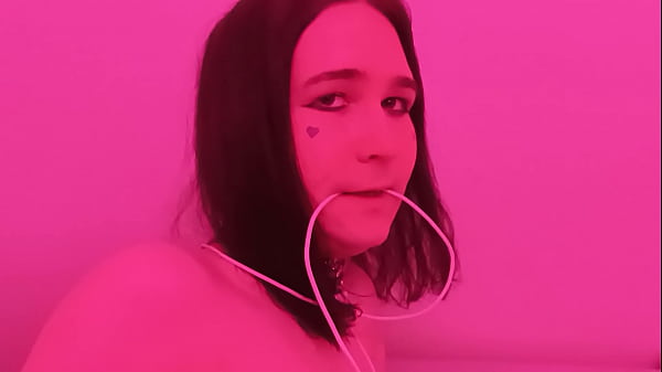 Image femboy sub in leash getting butt played by boyfriend