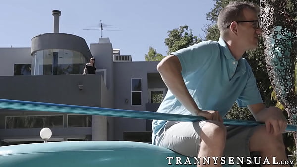 Image Sensual shemale Natalie Mars seduces the big dick pool guy
