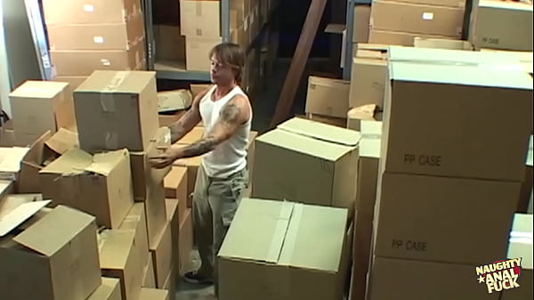 Image This one brunette is bored at work and decides to fuck her colleague anally