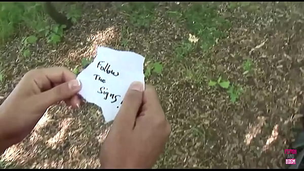 Image Confused brunette finds clues in nature on how to get a cock in her ass