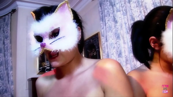Image Awesome masked ladies get fucked together doggy style in an awesome orgy by two guys