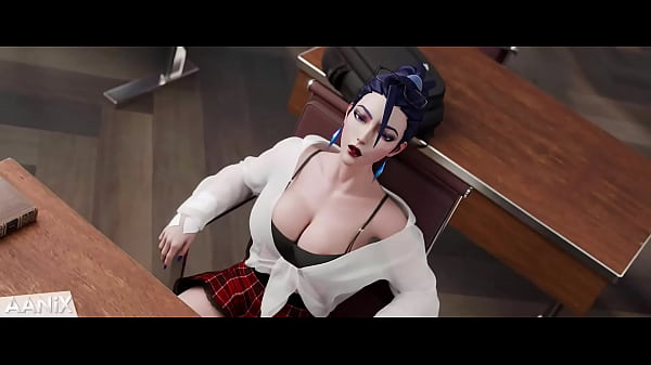 Image bad student kai'sa punished by 3 big dicks