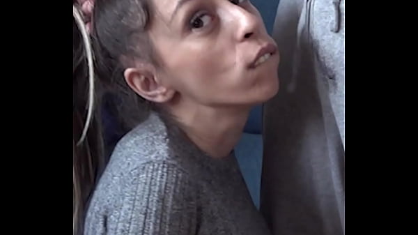 Image Candie Cross goes on her knees for a facial blowjob