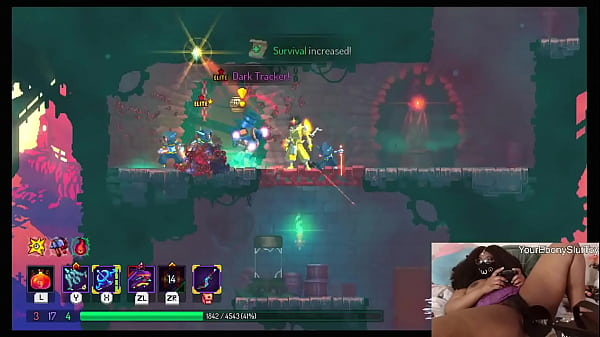Image Chubby Ebony Gamer Girl Gets Fucked With Dildo While Playing Video Game - Dead Cells