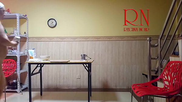 Image Naked Cooking. Regina Noir, a nudist cook at nudist hotel resort. Nude maid. Naked housewife. 273