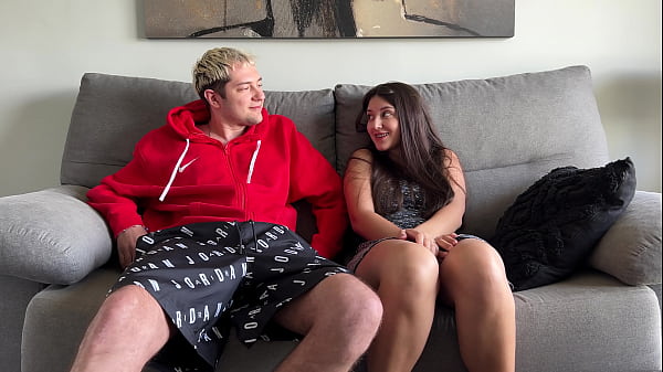 Image Step Sister Was Caught Masturbating by Step Brother and They Handjob Each Other On The Couch! Orgasm