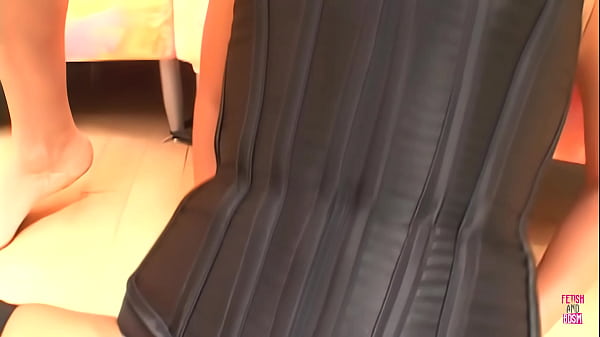 Image Blonde in stockings is a slave to two guys that penetrate her with sex toys