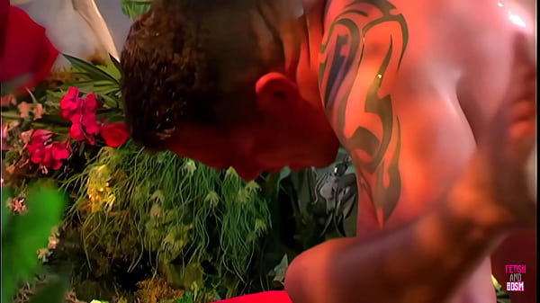 Image In a dreamy forest, a sexy brunette gets fucked hard by a ripped tattooed guy