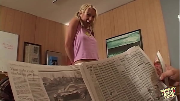 Image Blonde slut is confronted and fucked in the ass by a mature guy