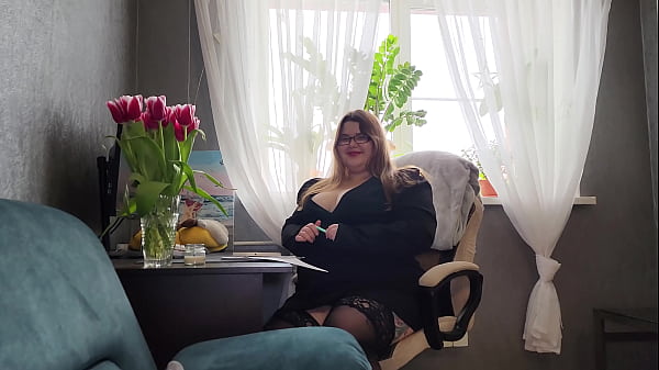 Image Hot Sexologist with big boobs with alternative methods of treating a horny patient