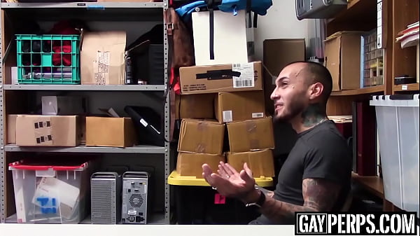 Image Young tattooed shoplifter barebacked hard by an Ebony guard