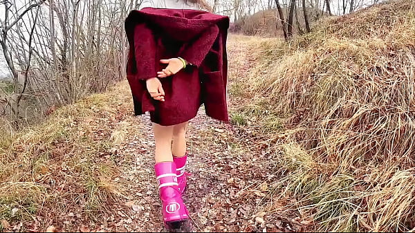 Image Girl with perfect body walks naked in the forest and touches her wet pussy - Kadavak - amateur