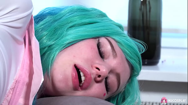 Image Solo cosplay girl Leyla Lure fucked herself so hard with dildo in many positions.