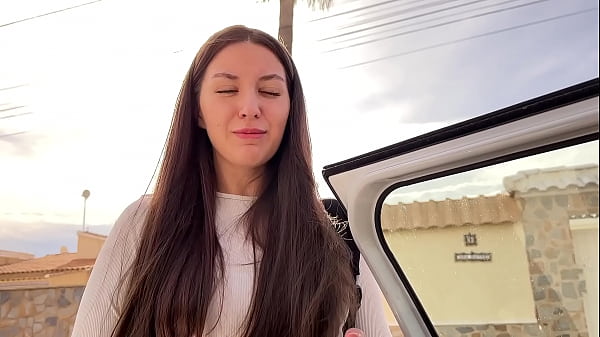 Image Girl Next Door Paid with Blowjob to Neighbor in Car for Drive her to College!! Cum in Mouth Swallow