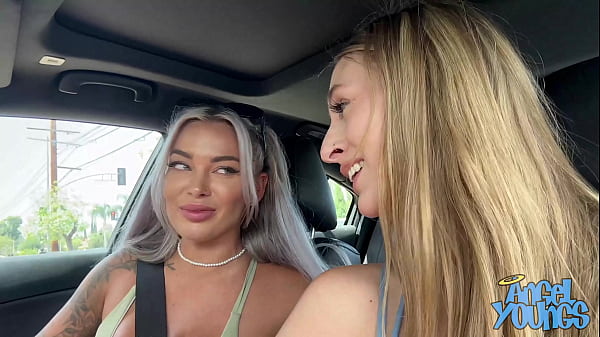 Image Hot Austrillain Hayley Davies Fucks Hot American Blonde Pornstar Angel Youngs in Back of Car