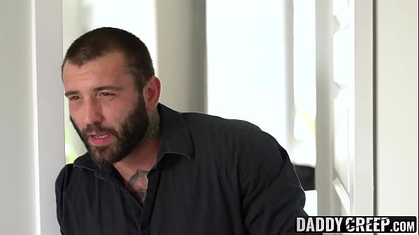 Image Bearded stepdad raw ass drills young twink after deepthroat