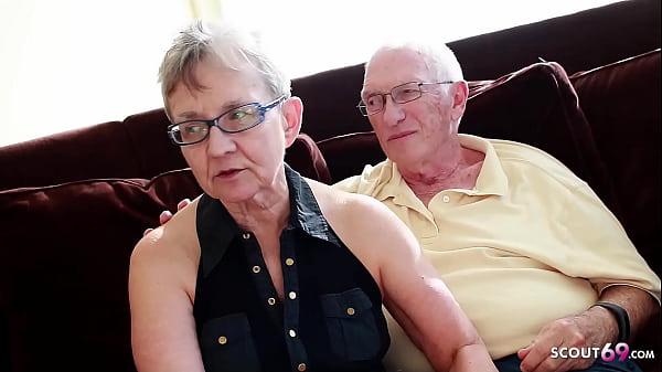 Image Old Granny Wife and husband at First MMF Threesome Sex with Big Dick Boy