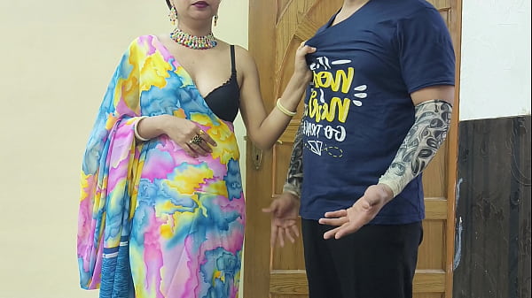 Image Indian Desi Step Mom Big Boobed Help stepson to Quit Smoking and give him sex pleasure in Hindi