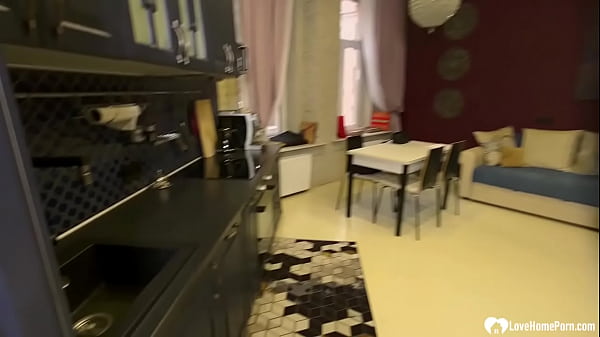 Image Blonde in stockings fucked hard in the kitchen