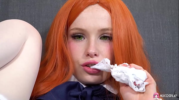 Image Red-haired hot girl Arielka with big tits was playing with herself.