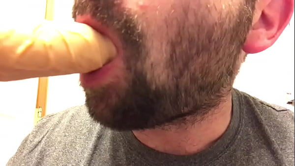 Image Teasing my mouth with my dildo then deep throating it
