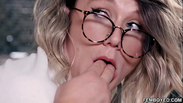 Image Nerdy Femboy in glasses Benny Fox slipping Clark Delgatys massive dick into his mouth