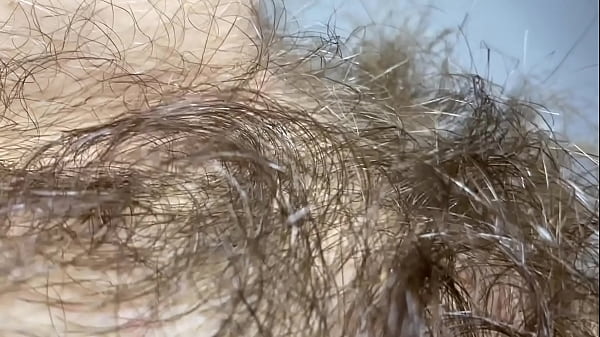 Image 10 minutes of hairy pussy admiration big bush closeup