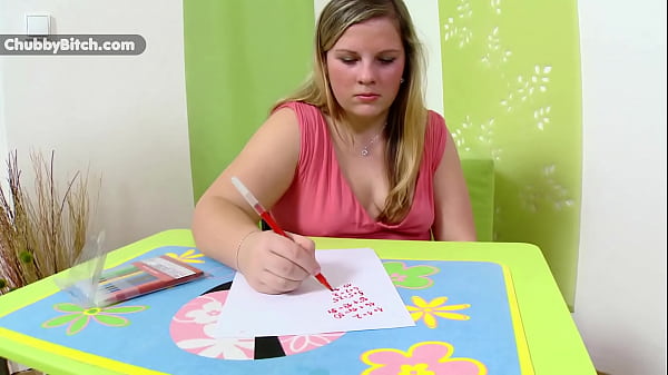 Image Chubby blonde trying to pass exam