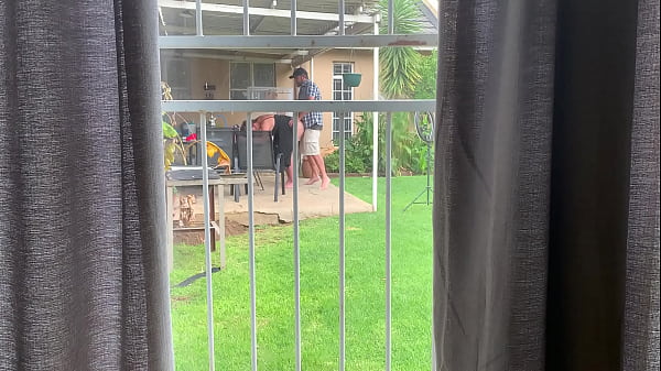 Image I caught my neighbours fucking outside in the backyard