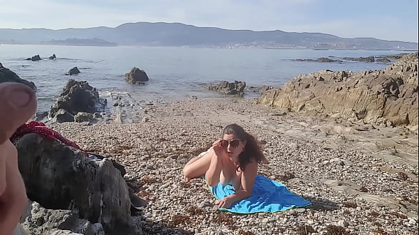 Image Exhibitionist Flashes his Dick for a Nudist Milf. She Sucked on the Beach