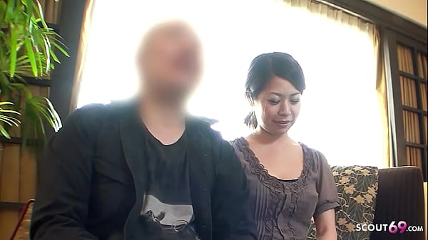 Image Japanese couple talk to Creampie Fuck the wife while husband have to watch