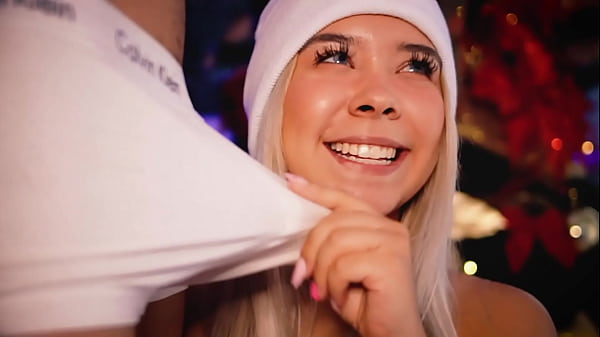 Image Beautiful blonde with an angelic face has fun while playing with her friend's cock