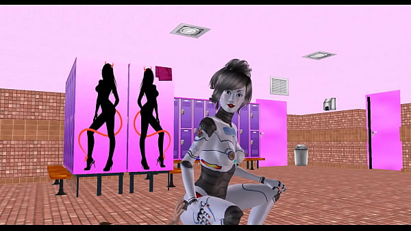 Image An Animated 3D Cartoon Porn Video - A Sexbot Robot Girl Giving Sexy poses then Riding a mans dick in Reverse Cowgirl Position.