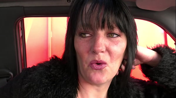 Image French Milf  brunette manoeuvers 3 cocks in parking lot and gets anal part 1