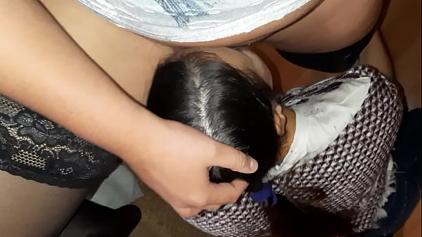 Image My submissive girl kneels in front of me and licks my clit to a shaking orgasm - Lesbian Illusion Girls