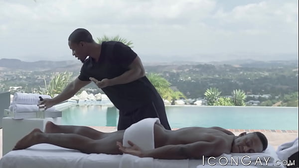 Image DeAngelo Jackson massages Liam Cyber before being rawbanged