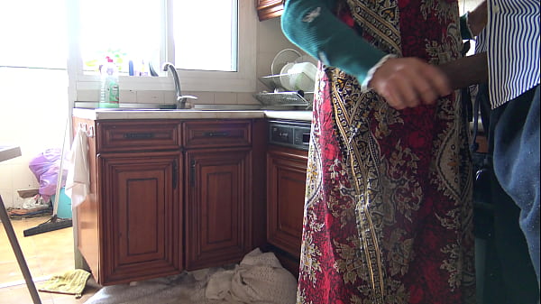 Image A hornyTurkish muslim cuckold wife has sex with a black cock in her kitchen