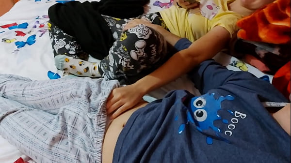 Image Cute teen Stepsister practices her sex skills with her stepbrother while parents are away