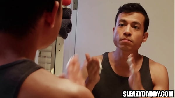 Image Step son gets caught peeping on showering step dad