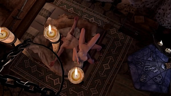Image Slim Blonde rides cock sideways: Skyrim Porn Parody